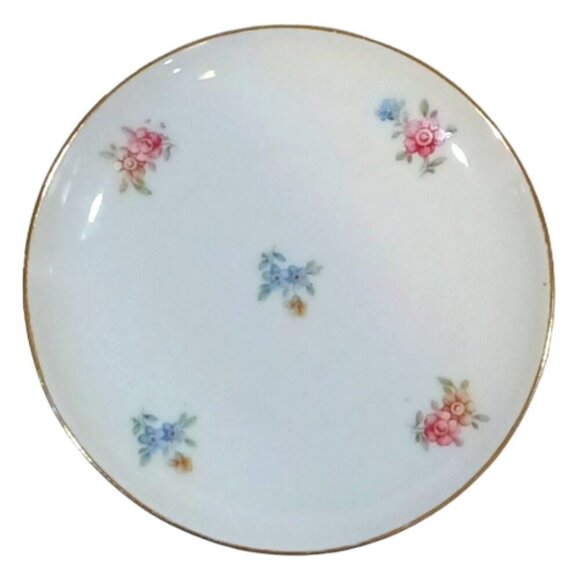 Vintage Relish Plates Lot of 5 Floral Patterned Gold Rimmed 4.25 inch Diameter - Picture 3 of 4